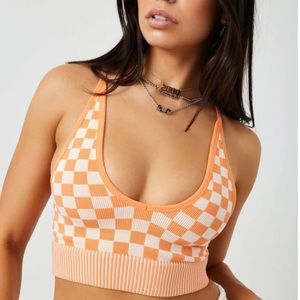 Garage Clothing Seamless Crop tank top Orange/Yellow XS